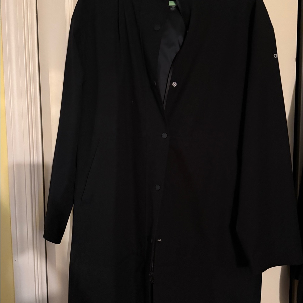 ALO YOGA Rain Or Shine Long Black Coat size medium